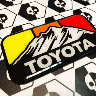 Nouveau Toyota Montagnes Rétro Vintage Couleurs Badge Emblème Dôme Décalque avec Polystyrène à Impact Élevé
