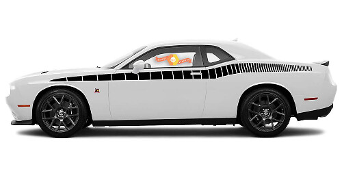 2008 et plus Dodge Challenger Style complet Bodyline Strobe Racing Stripe Kit 3
