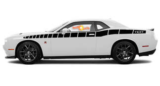 2008 et plus Dodge Challenger pleine longueur style de texte personnalisé Bodyline Strobe Racing Stripe Kit 4
