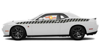2008 et plus Dodge Challenger Style complet Bodyline Strobe Racing Stripe Kit 6
