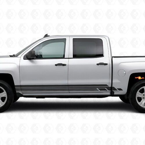 Autocollants en vinyle superposés pour portes et bas de caisse Chevrolet Silverado 1500 K2XX 2014-2019