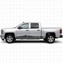 Bandes vinyles topographiques montagne pour porte et bas de caisse Chevrolet Silverado 1500 K2XX 2014-2019_2