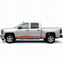 Bandes vinyles topographiques montagne pour porte et bas de caisse Chevrolet Silverado 1500 K2XX 2014-2019_4