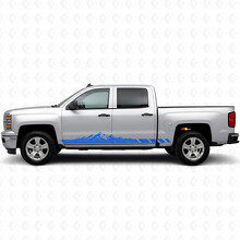 Bandes vinyles topographiques montagne pour porte et bas de caisse Chevrolet Silverado 1500 K2XX 2014-2019_5