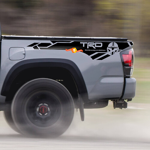 Autocollants vinyle latéraux arrière édition Mandalorian TRD pour Toyota Tacoma