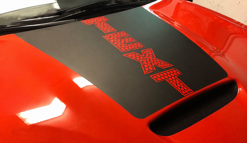 TEXT Honeycomb Blackout — Autocollant vinyle (capot) pour Dodge Charger 2015-2018