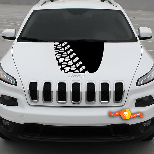 Pneu piste boue hors route vinyle capot autocollant graphique pour Jeep boussole Latitude modèles 2017 2018 2019 2020
