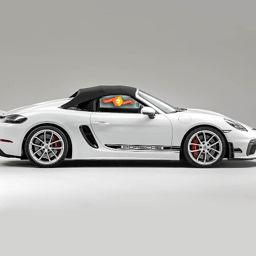 Kit de décalcomanies en vinyle avec bandes latérales de marque pour Porsche 718 Spyder
