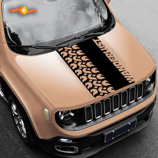 Pneu piste boue hors route vinyle capot autocollant graphique pour Jeep renegade modèles 2017 2018 2019 2020
