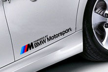 Paire de décalcomanies latérales de bas de caisse style BMW Motorsport pour modèles BMW M