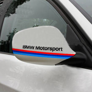 BMW MOTORSPORT Power Mirror Cover Autocollant autocollant NOIR (PAIRE)
