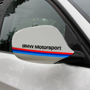 Autocollants de couverture de rétroviseur latéral style BMW Motorsport pour BMW - Paire