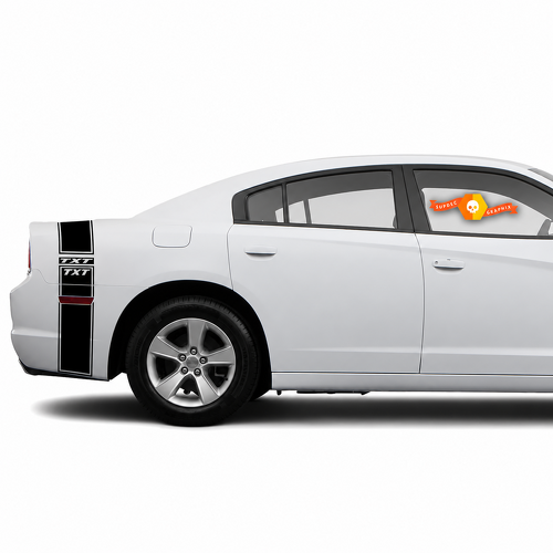 TXT Twin Line Rear Band — Autocollant vinyle (aile arrière, coffre) pour Dodge Charger 2011-2014
