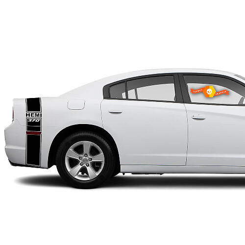 HEMI 370 Dodge Charger Trunk Band Sticker Autocollant Kit graphique complet s'adapte aux modèles 2011-2014
