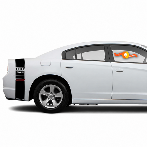 Hemi Style TEXT 345 Band Kit — Autocollant vinyle (aile arrière, coffre, pare-chocs arrière) pour Dodge Charger 2011-2014