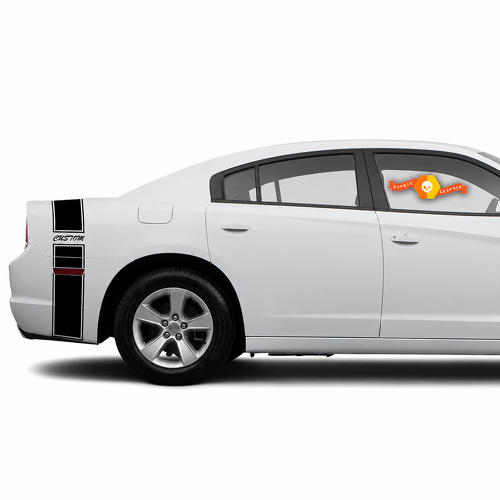 CUSTOM Cursive Reflector Tail Band Kit Aile arrière Coffre Autocollant vinyle pour Dodge Charger 2011-2014