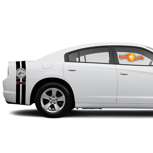 Detroit Brawler Bee Dodge Charger Trunk Band Decal Sticker Kit graphique complet s'adapte aux modèles 2011-2014
