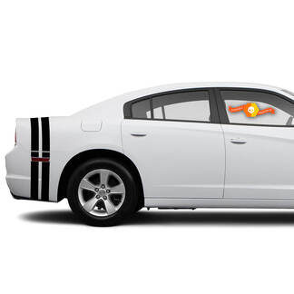 Twin Stripe Dodge Charger Tronc Bande Sticker Autocollant Kit Graphique Complet s'adapte aux modèles 2011-2014
