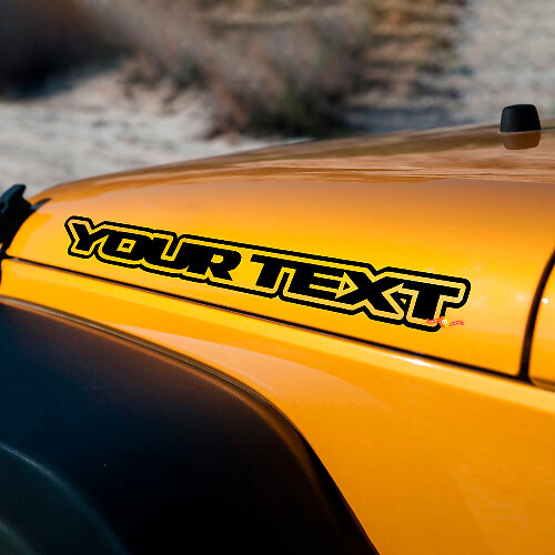 Autocollants Vinyle Texte Contour Capot Personnalisé Paire pour Jeep Wrangler