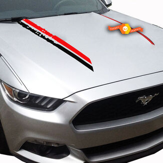 Ford Mustang Hood Side Destroyed Stripes Graphics Stickers Toutes les couleurs
