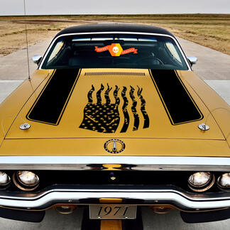 1972 Plymouth Satellite Chrysler American Distressed Flag Sticker sticker kit vinyle autocollant graphique

