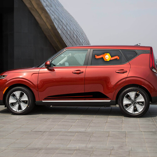 Autocollants de panneau de bascule inférieur latéral, autocollants à rayures graphiques en vinyle pour Kia Soul
