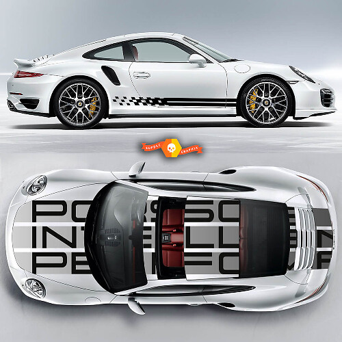 Kit d'autocollants vinyle bandes de course d'endurance pour Porsche 911 Carrera