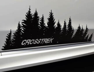 Subaru Crosstrek arbre autocollant vinyle détruit porte graphique forêt Silhouette arbre autocollant
