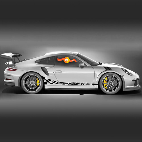 Autocollant vinyle latéral à rayures damier GT2 RS pour Porsche 911