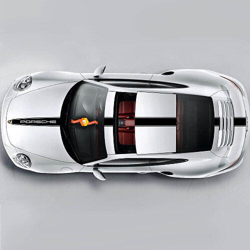 Kit d'autocollants vinyle bande de course supérieure latérale pour Porsche