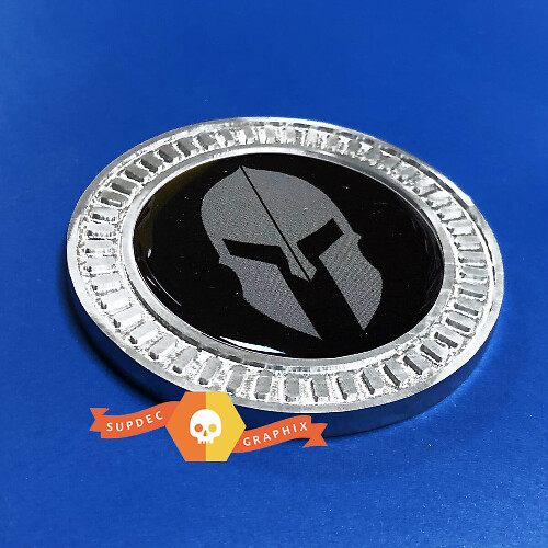 Emblème de chevet en aluminium 3D casque spartiate pour Jeep Wrangler