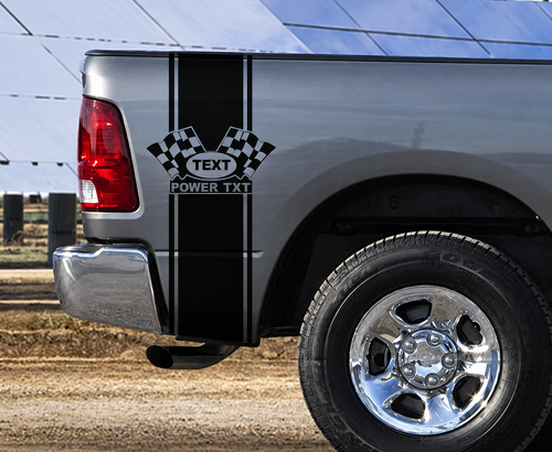 Autocollant Vinyle Personnalisé Drapeau à Damier Rayures Verticales pour Chevet Dodge Ram 1500
