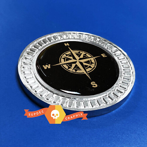 Emblème latéral en aluminium bombé 3D Compass pour Jeep Wrangler JL JK YJ TJ