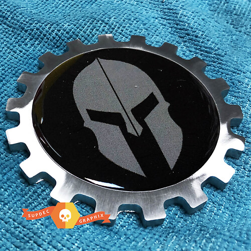 Casque Spartan Gladiator Métal Aluminium Badge Chevet Emblème Aluminium
