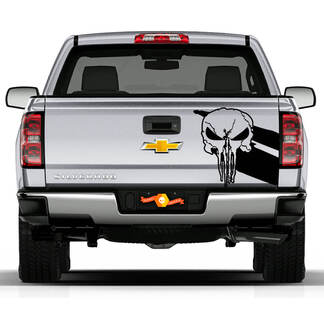 Crâne de hayon Distressed Grunge Design Car Bed Pickup Vehicle Truck Vinyl Graphic Decal
