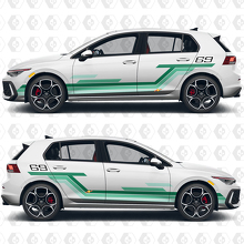 Autocollants en vinyle pour graphiques de course personnalisés pour VW Volkswagen Golf
 2