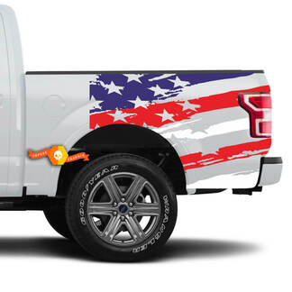 Décalcomanies en vinyle de couleurs de drapeau américain de lit de camion
