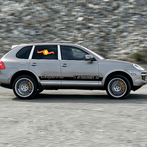 Kit d'autocollants en vinyle bande latérale style Turbo S Transsyberia pour Porsche Cayenne