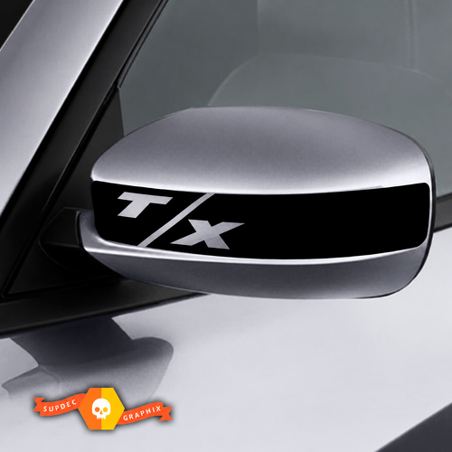 T/X Mirror Cap Stripe Pair Universel Autocollant vinyle pour Dodge Charger 2011-2016