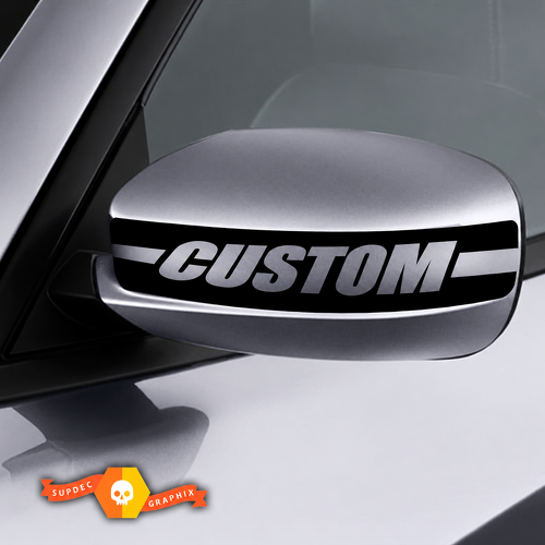 CUSTOM Block Bar Mirror Cap Pair Universel Autocollant vinyle pour Dodge Charger 2011-2016