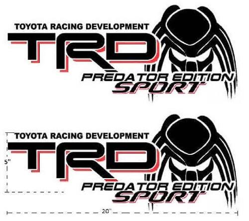 Kit d'autocollants vinyle sport arrière latéral édition TRD Predator pour camions Toyota