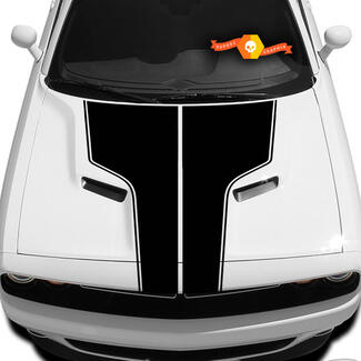 Décalcomanie en T pour capot Dodge Challenger avec contour autocollant Capot graphiques s'adapte aux modèles 09 - 14
