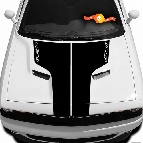 Autocollant Vinyle Script T Custom Blackout Capot pour Dodge Challenger 2009-2014