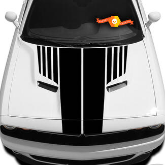 Dodge Challenger Hood T Decal Ribbed Challenger Sticker Hood Graphics s'adapte aux modèles 09 - 14
