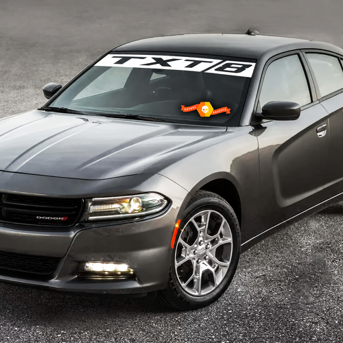 Autocollant vinyle en bande divisée pour pare-brise TXT8 pour Dodge Charger