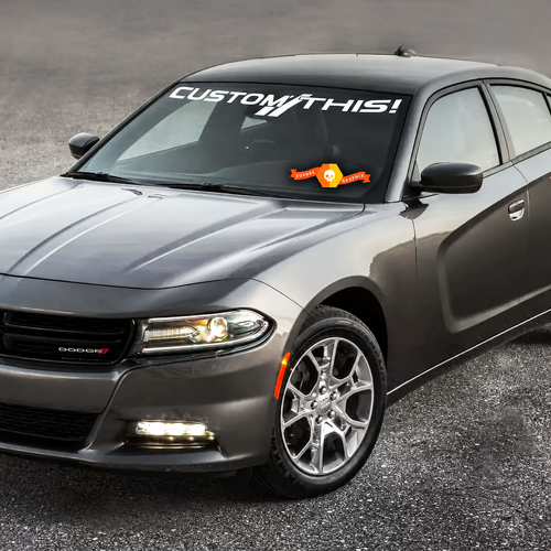 CUSTOM THIS! Banner — Autocollant en vinyle (pare-brise) pour Dodge Charger 2011-2014