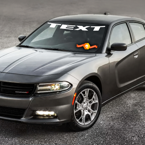 TEXT Autocollant Vinyle Texte Incliné pour Pare-brise Dodge Charger 2011-2016