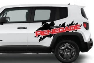 Autocollant en vinyle graphique Jeep Renegade Side Splash 2 couleurs SUV

