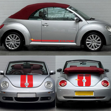 Kit d'autocollants en vinyle bandes de capot, coffre et latérales style Dune pour Volkswagen Coccinelle_2