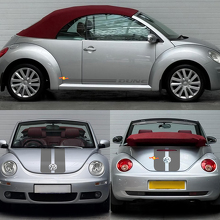 Kit d'autocollants en vinyle bandes de capot, coffre et latérales style Dune pour Volkswagen Coccinelle_3